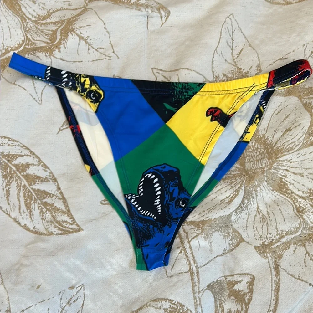 NWOT Pop Art Dinosaur Print Tank Top & Bikini Brief Set Multicolor Menβs XXL - Picture 3 of 4